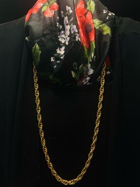 Vintage Roget Gold-Tone Rope Chain Necklace